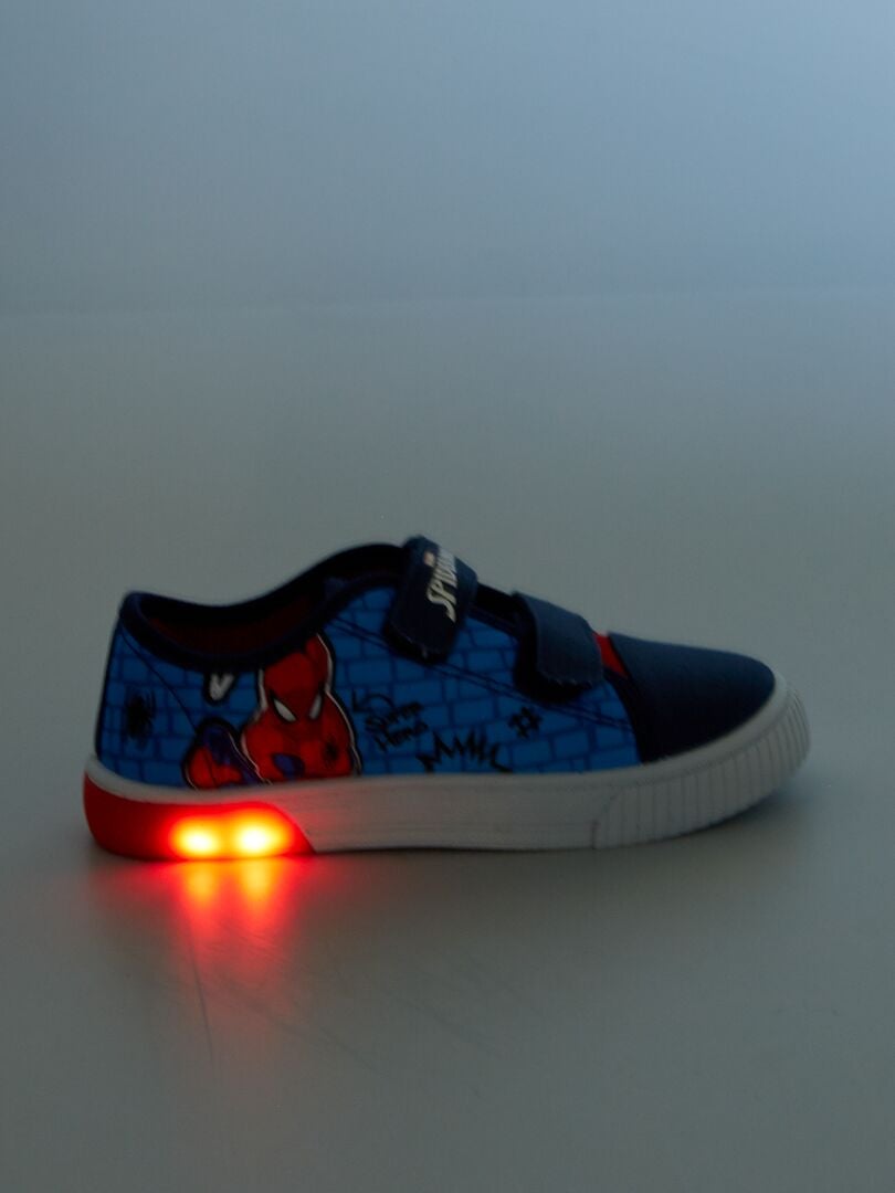 Baskets Lumineuses En Toile Spiderman Bleu Kiabi