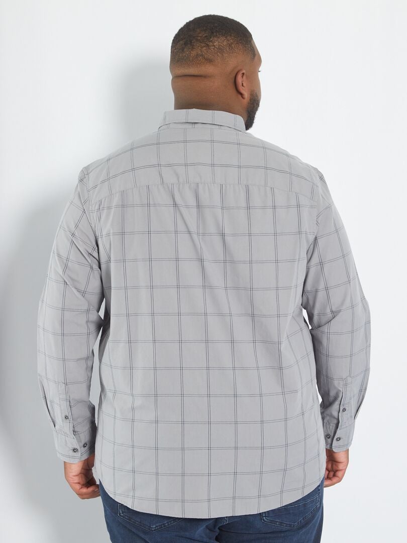 Chemise Carreaux Gris Kiabi