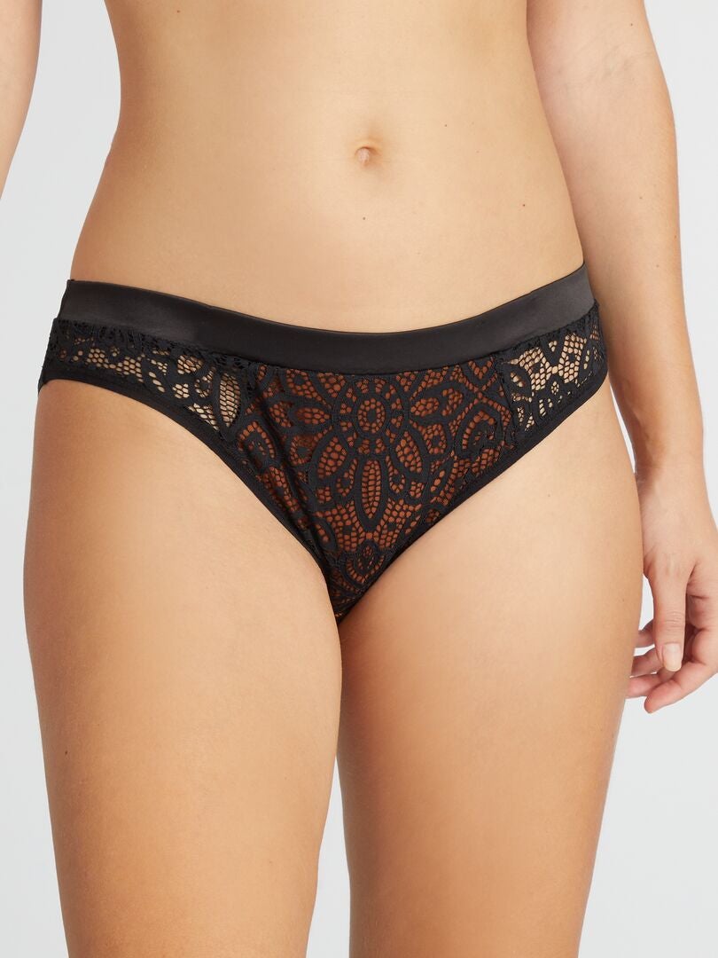 Culotte En Dentelle Envie De Lingerie Noir Kiabi