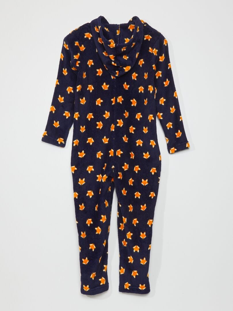 Fleece Pyjamapak Met Vosmotiefje Blauw Kiabi