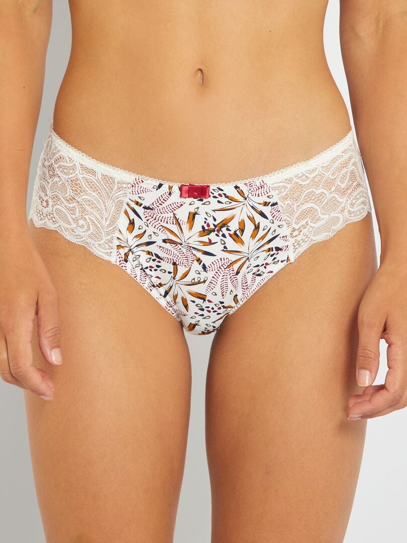 Hipster Envie De Lingerie Print Ecru Kiabi