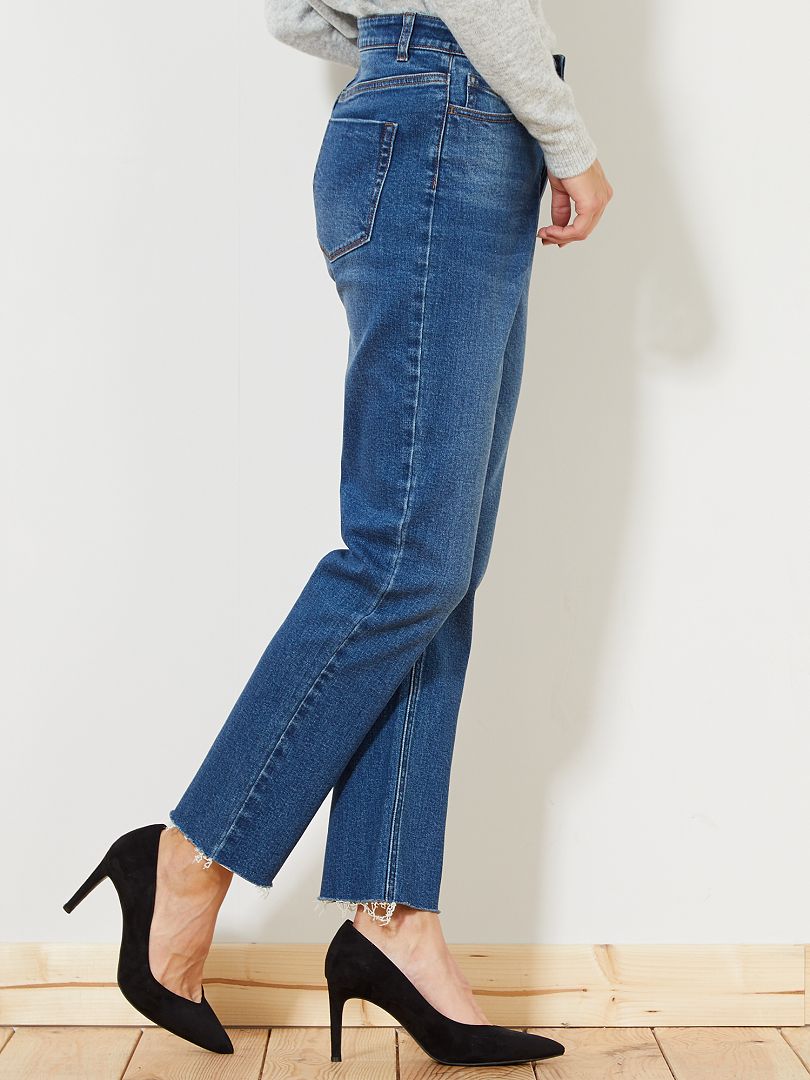 Jean Regular Taille Haute Bleu Kiabi