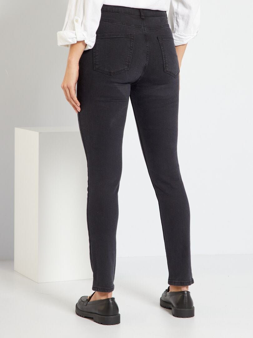 Jean slim à taille haute L28 Noir Kiabi 15 00