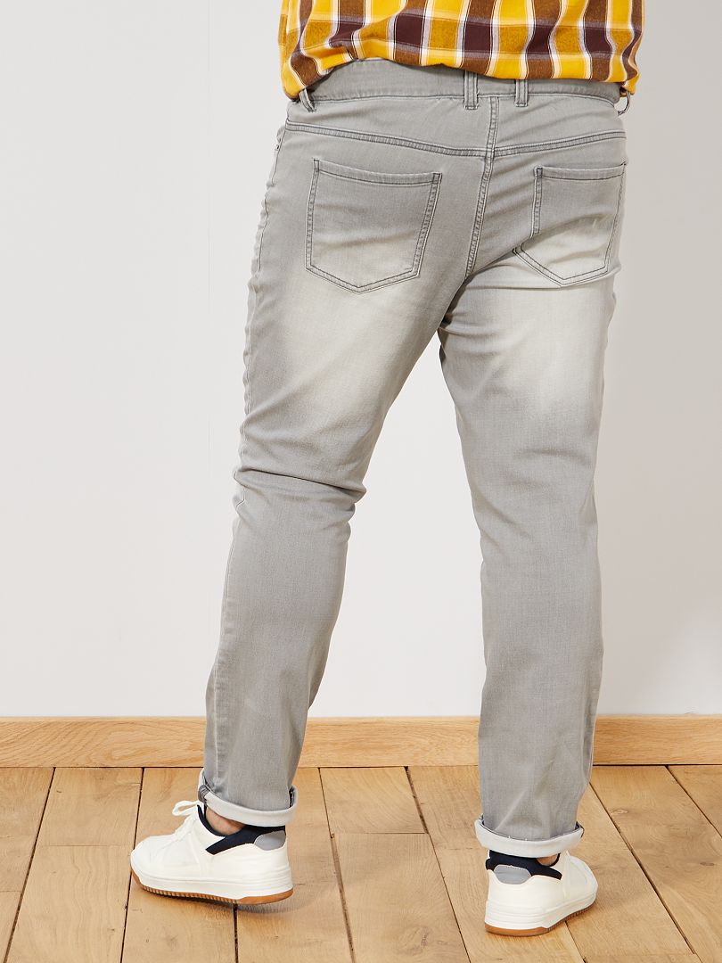 Jean Slim Stretch Gris Clair Kiabi