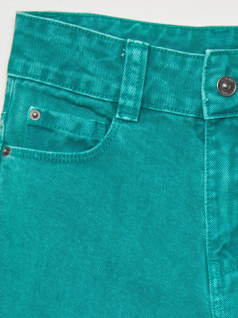 Jeans Met Wijde Pijpen En Hoge Taille Groen Kiabi