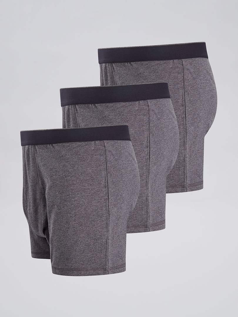 Lot De 3 Boxers Unis Gris Kiabi 15 00