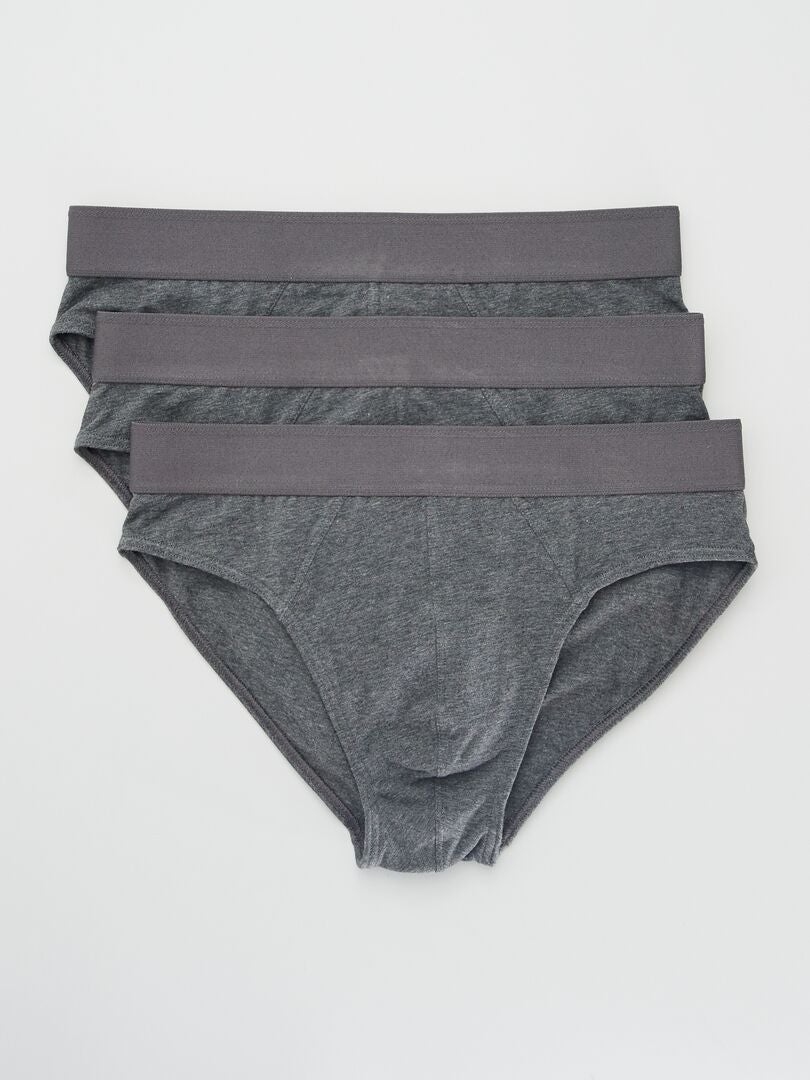 Lot De 3 Slips Unis Gris Kiabi 9 00