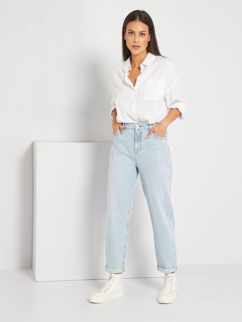 Pantalon Denim Coupe Slouchy Bleu Kiabi