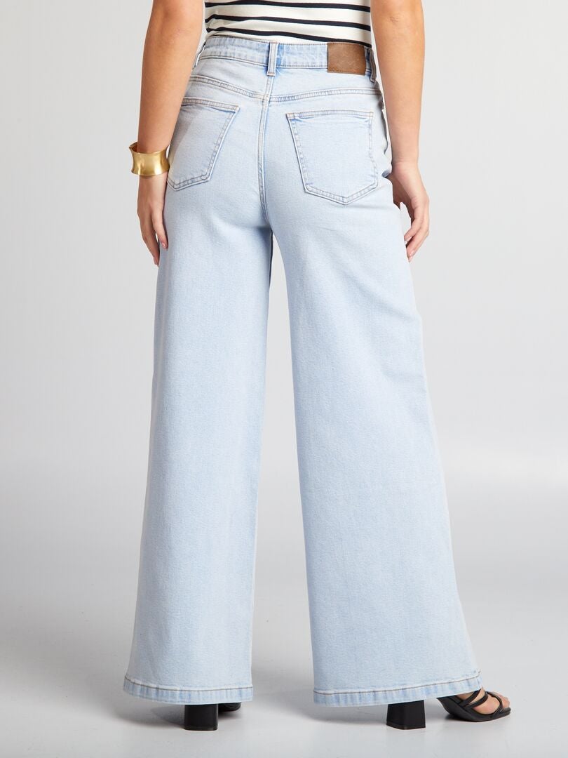 Pantalon Denim Wide Leg Cropped Bleu Kiabi 18 00