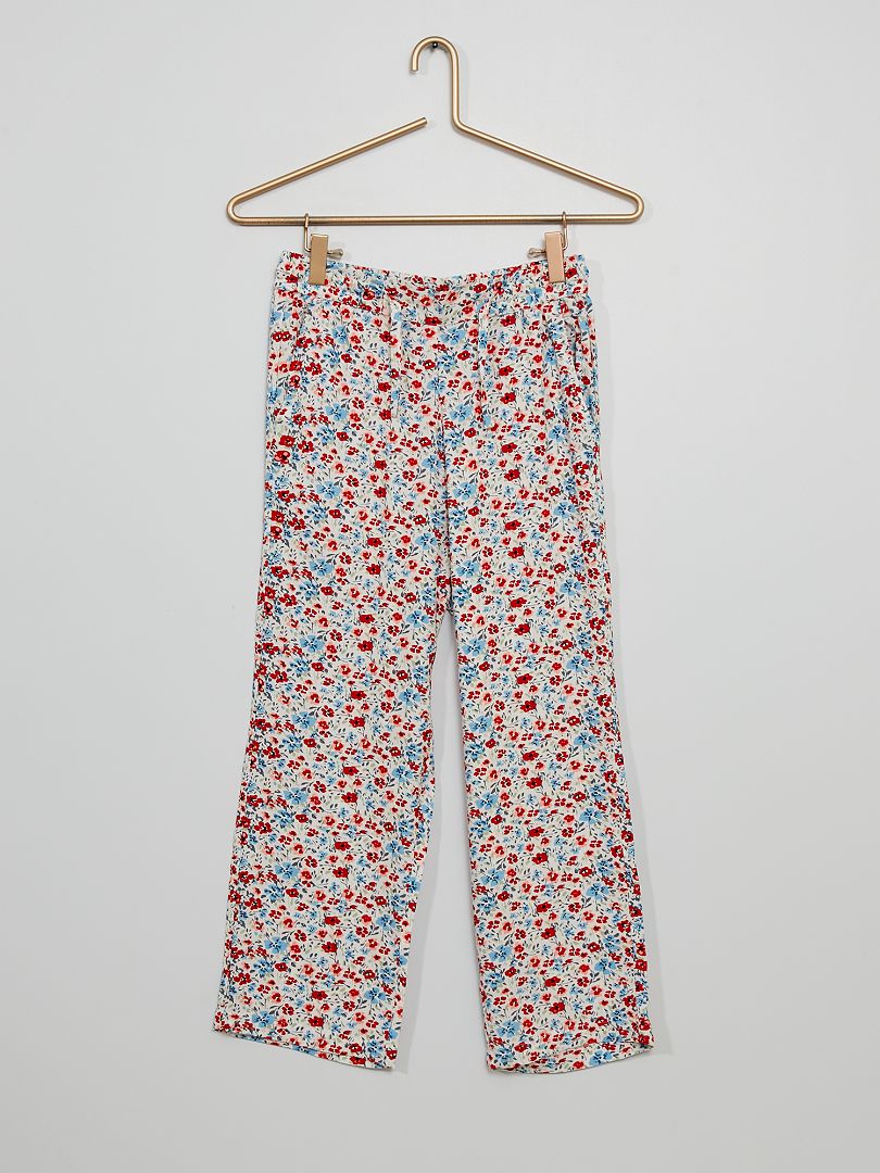 Pantalon Fluide Fleuri Multicolore Kiabi