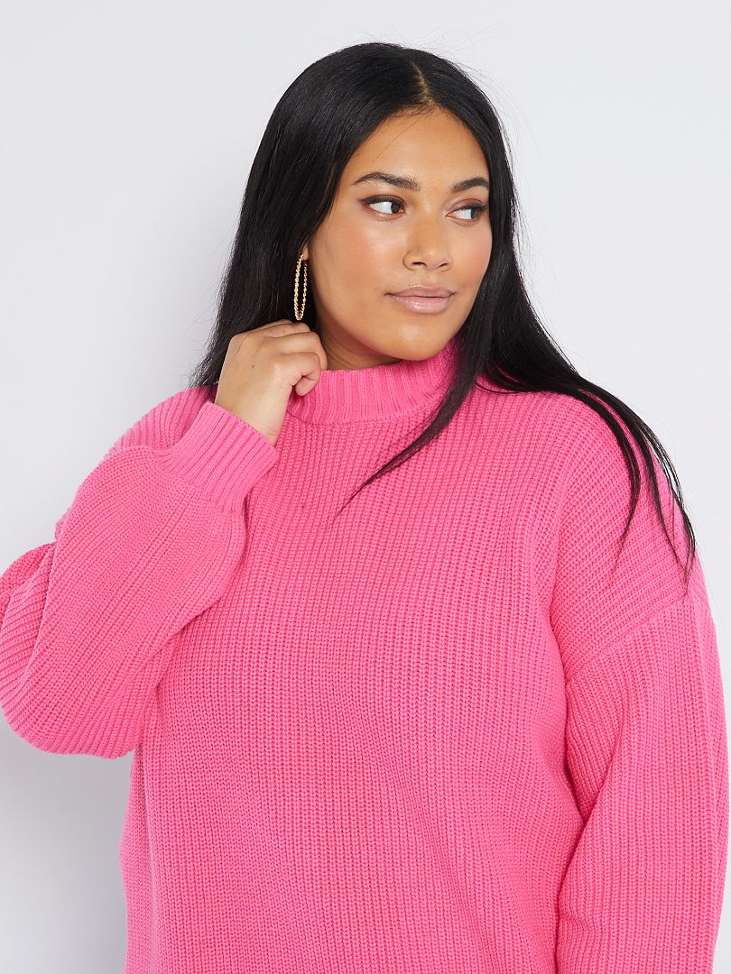 Pull Col Montant Rose Vif Kiabi 20 00