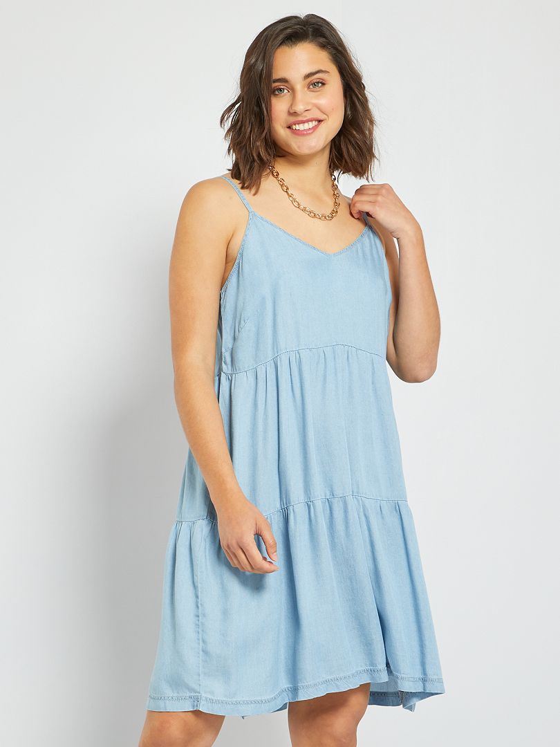 Robe Fines Bretelles Bleu Kiabi