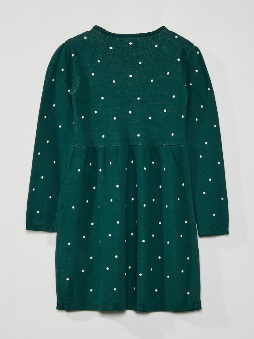 Robe Pull Imprim Pois Vert Kiabi