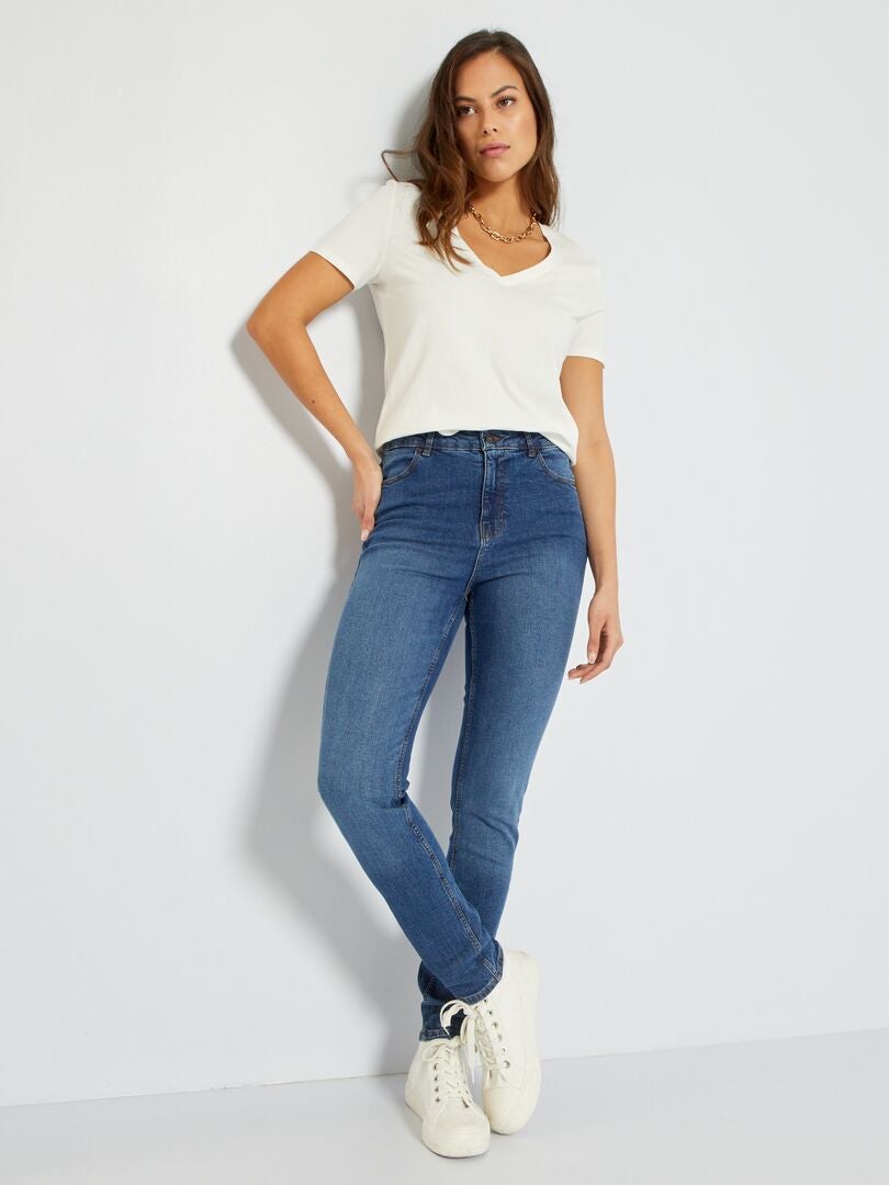 Slim Fit Jeans Met Hoge Taille L32 BLAUW Kiabi 15 00