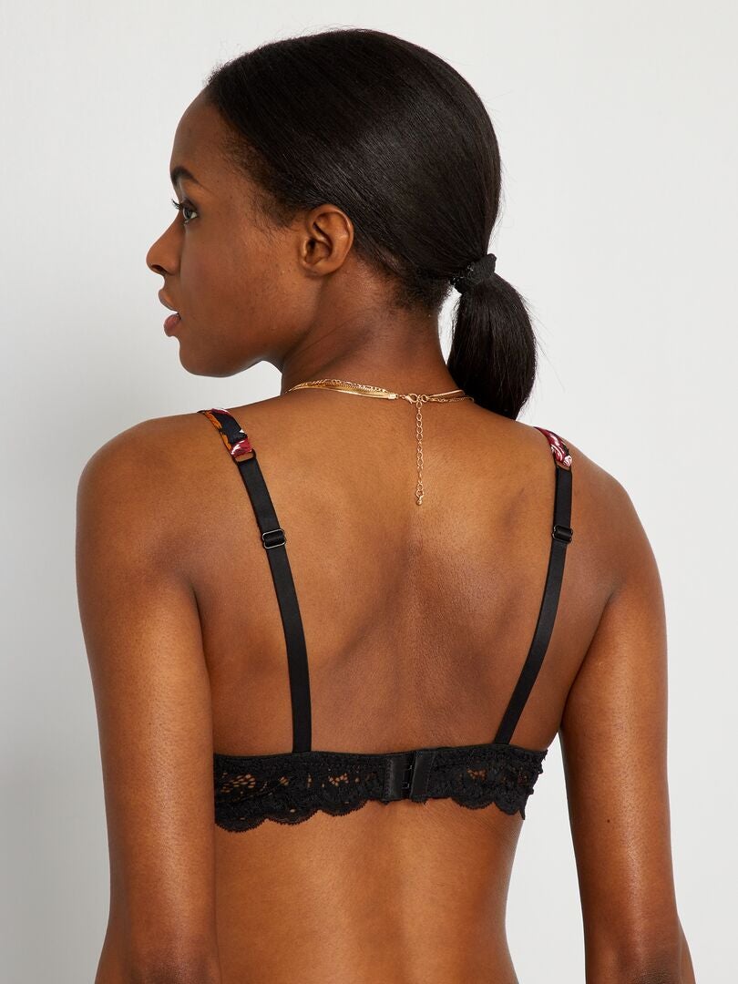 Soutien gorge ampliforme Envie de Lingerie noir imprimé Kiabi