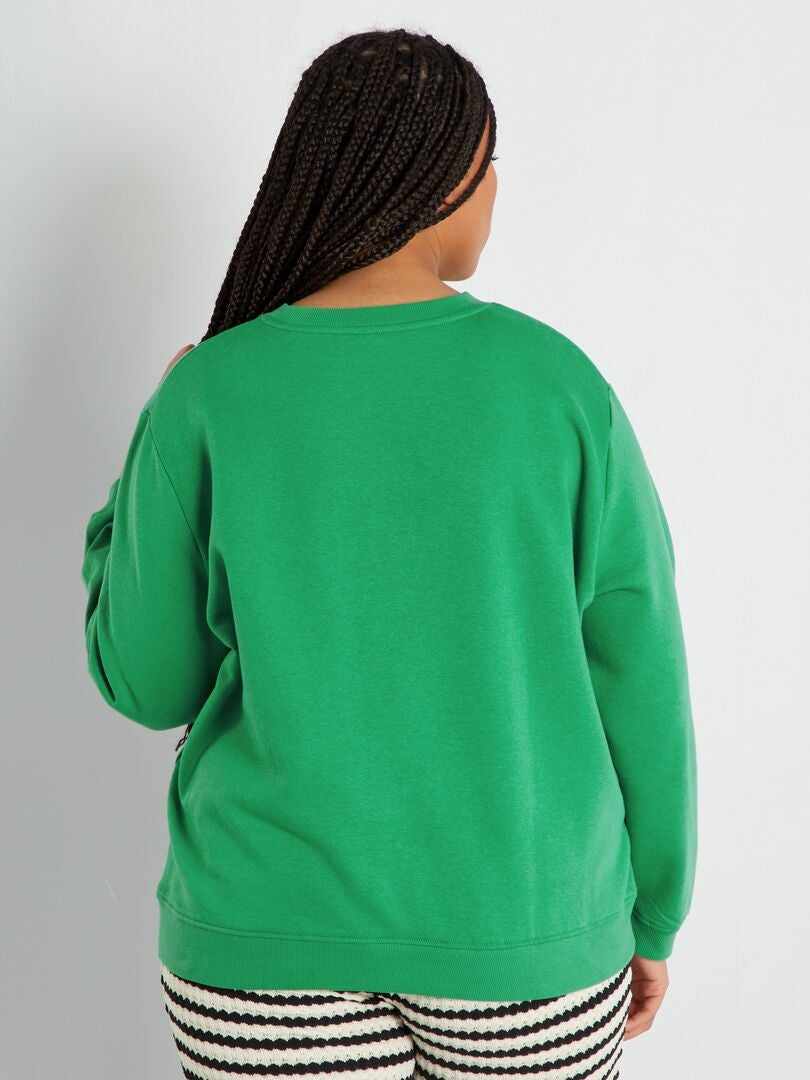 Sweater Van Joggingstof Groen Kiabi