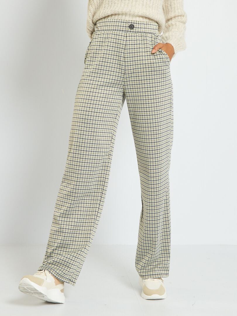 Wijde Broek Met Hoge Taille Geruit Kiabi