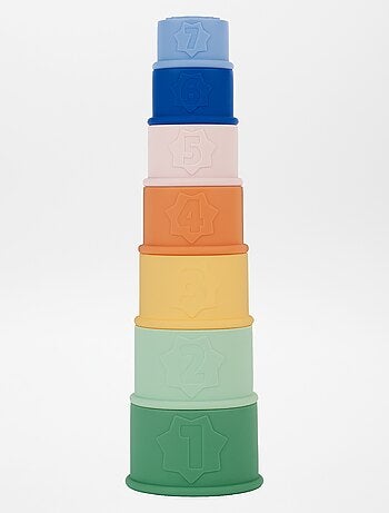4 tasses empilables pour le bain