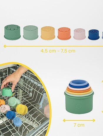 4 tasses empilables pour le bain