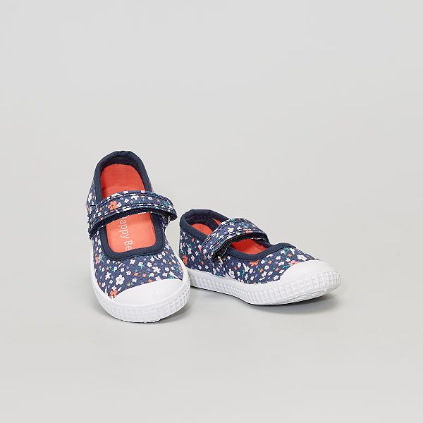 Ballerine En Toile A Scratch Bebe Fille Bleu Navy Kiabi 9 00