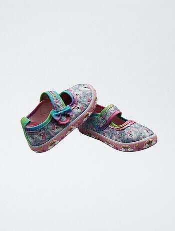 Ballerine en toile 'licorne'