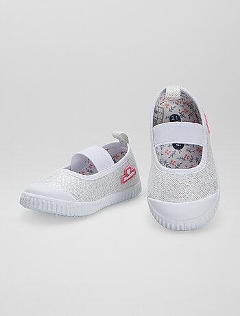 Ballerines en toile à bride élastique