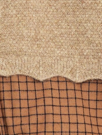 Barboteuse coton avec pull en laine
