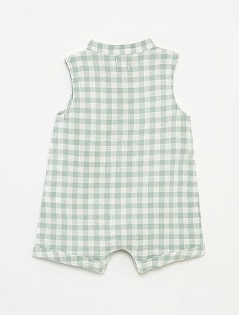 Barboteuse courte avec col mao