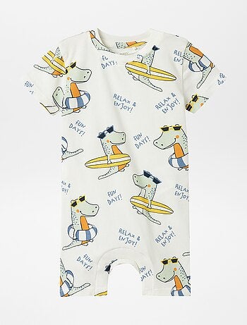 Barboteuse courte imprimé 'dinosaure' 'Guppy'