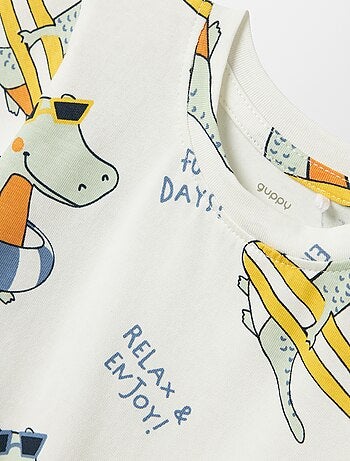 Barboteuse courte imprimé 'dinosaure' 'Guppy'