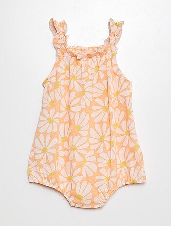 Barboteuse short à bretelles