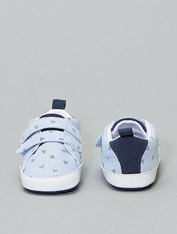 Baskets à scratch chambray imprimé - Kiabi