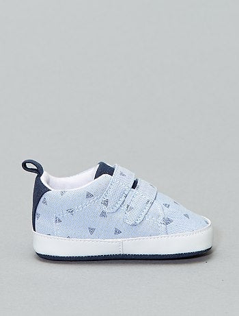 Baskets à scratch chambray imprimé - Kiabi