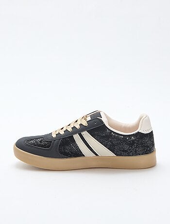 Baskets basses effet or