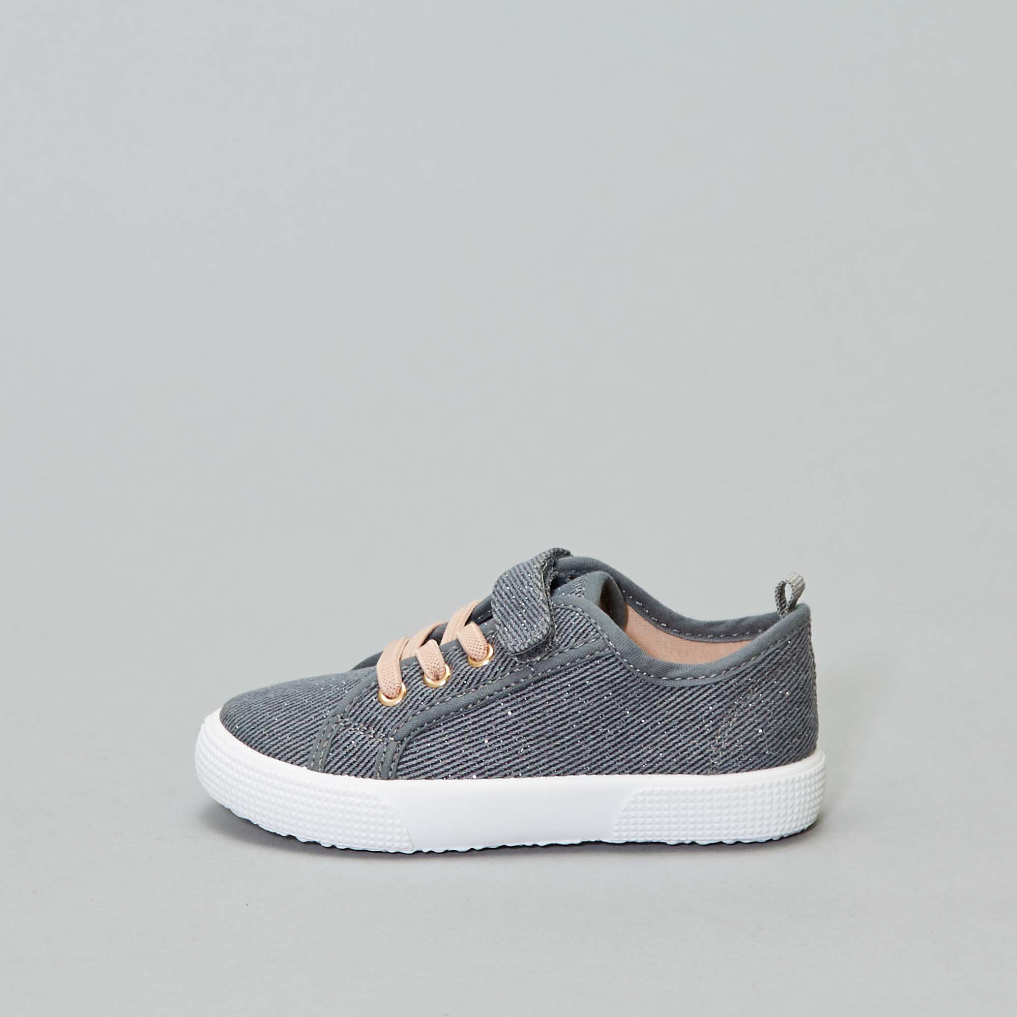 Baskets en toile Fille - denim gris - Kiabi - 8,00€