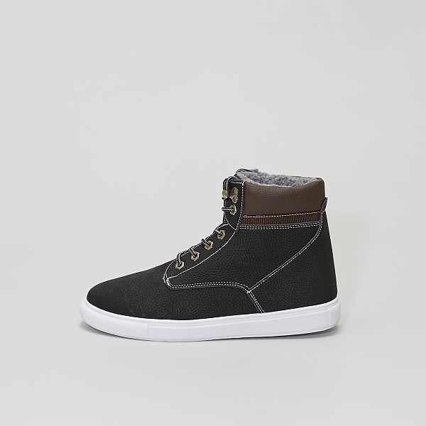 Baskets montantes fourrées homme - noir - Kiabi - 13,20€