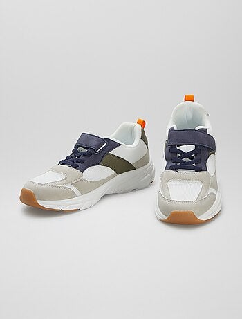 Baskets running avec scratchs et lacets élastiqués