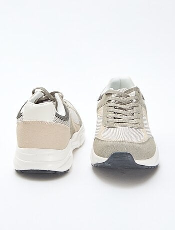 Baskets running en mesh et suédine tricolore