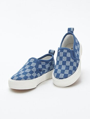 Baskets slip-on à carreaux