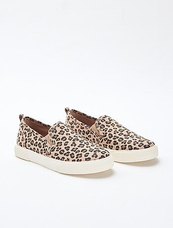 Baskets slip-on imprimé léopard