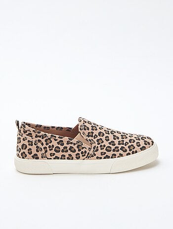 Baskets slip-on imprimé léopard