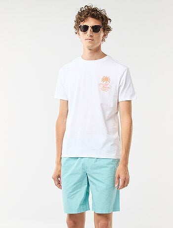 Bermuda chino uni avec cordons de serrage