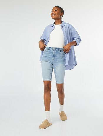 Bermuda en jean taille haute