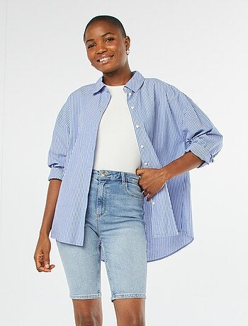 Bermuda en jean taille haute