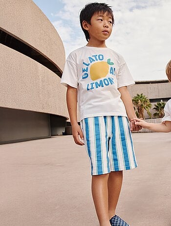 Bermuda en molleton léger à motif