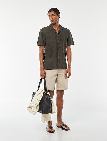 Bermuda en piqué de coton uni