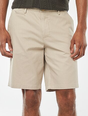 Bermuda en piqué de coton uni