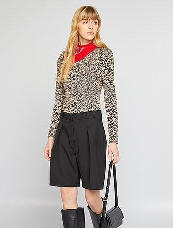 Bermuda tailleur taille haute