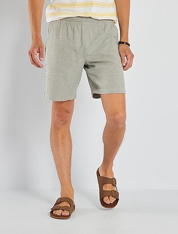 Bermuda uni à taille élastiquée