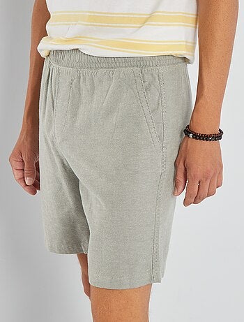 Bermuda uni à taille élastiquée